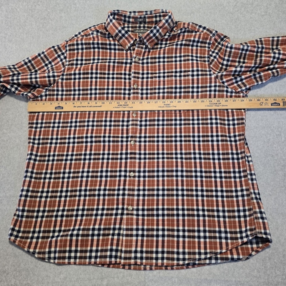 Eddie Bauer Button Down Shirt Mens 2XL Brown Plaid Relaxed Fit Gorpcore Outdoors - Picture 7 of 12